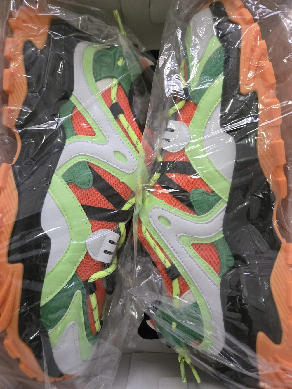 Javi Men Neon Orange & Green Athletic Sneakers